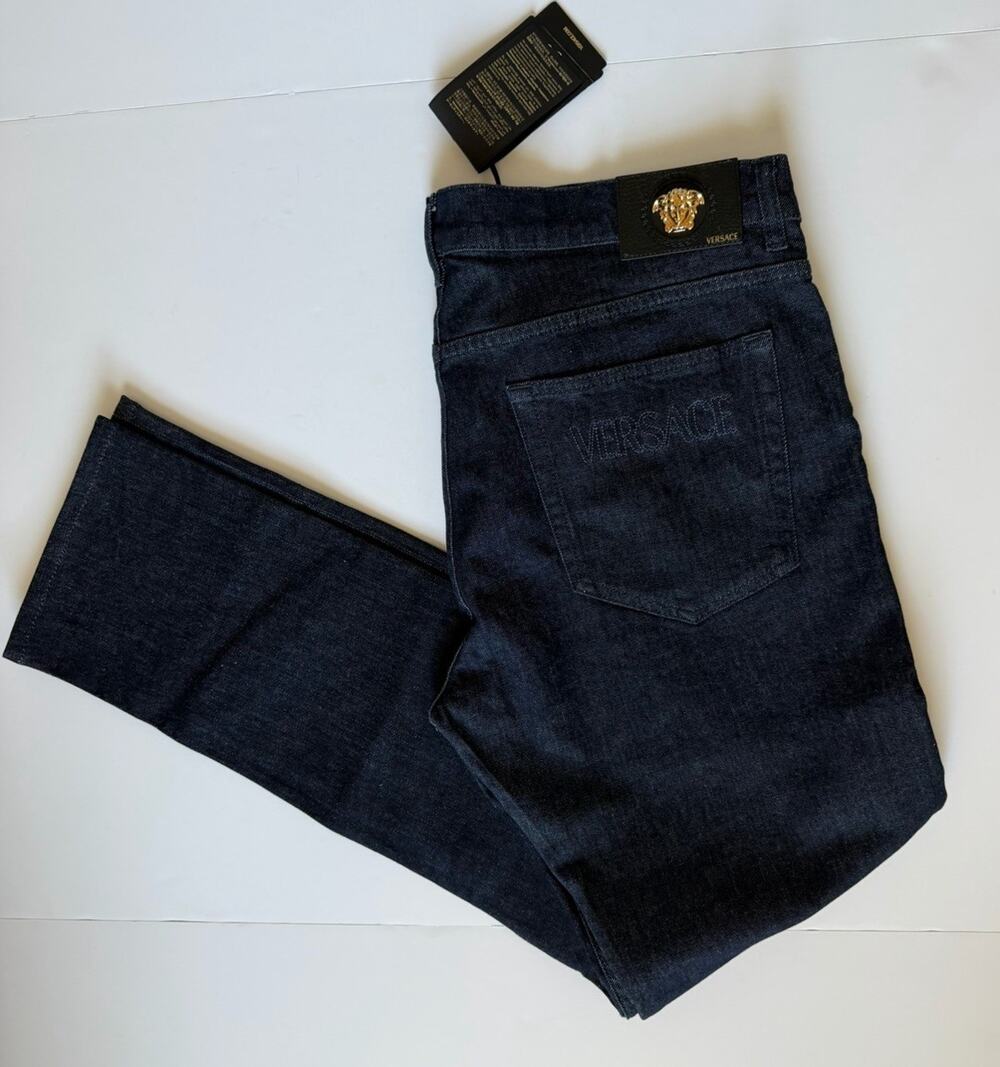 Versace Medusa Dark Blue Denim Jeans Men 40 US 1011841 1A13334 NWT $775